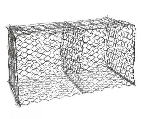Q195 Hexagonal Woven 2mm Wire Mesh Gabion Stone Cage Dinding Penahan
